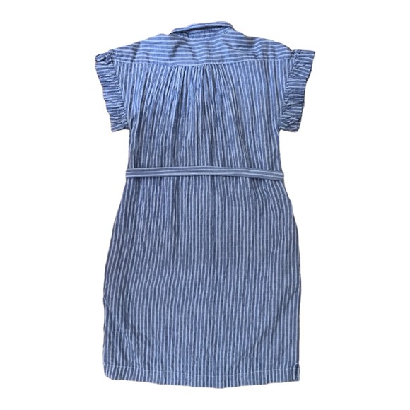Isabella Sinclair Women's Blue Striped Fit & Flare Dress Tie Waist Size Small - Picture 4 of 11